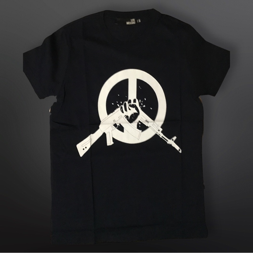 Love Moschino Black Print T shirt Size S (36)